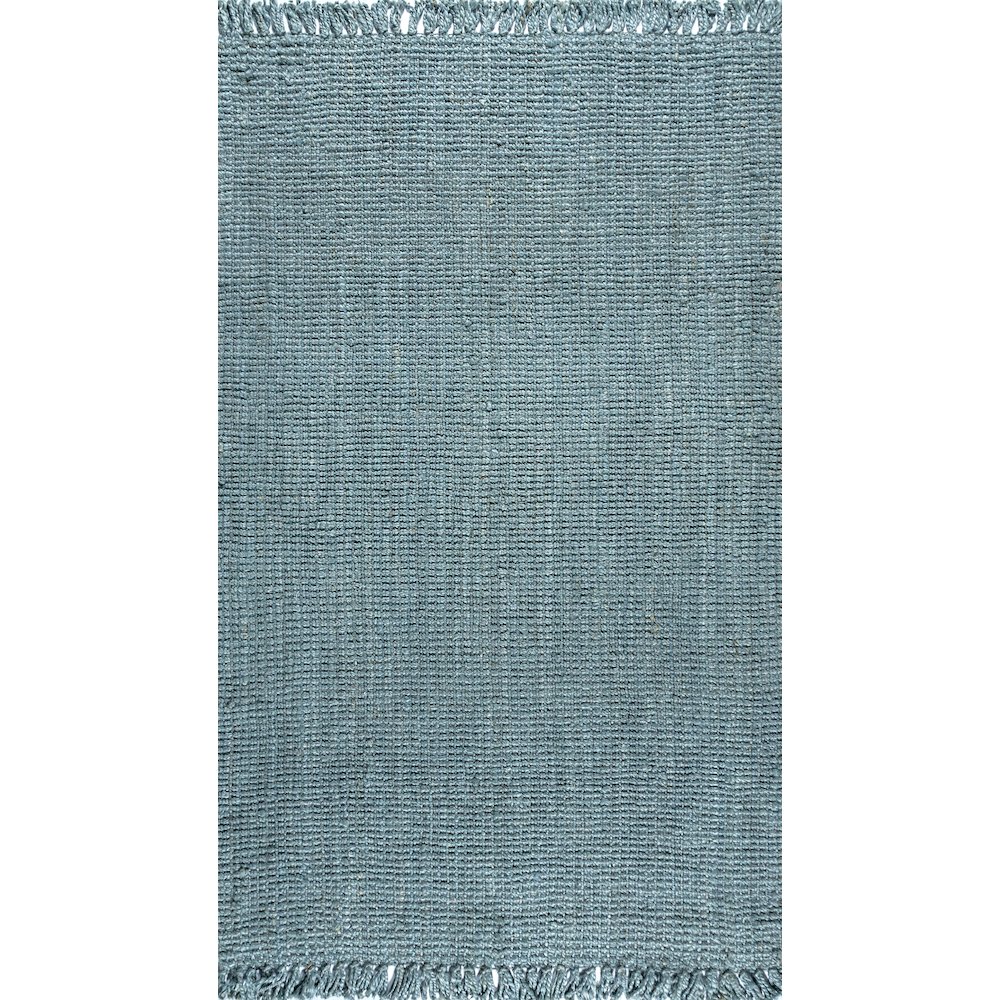 Pata Hand Woven Chunky Jute With Fringe Area Rug. Picture 1