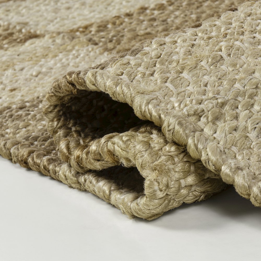 Theo Farmhouse Woven Jute Checkerboard Natural/Bleach 5 ft. x 8 ft. Area Rug. Picture 6