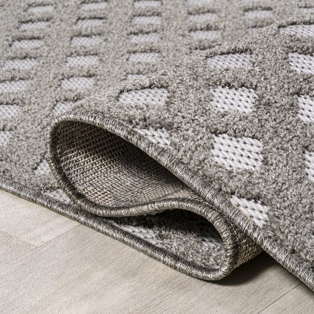 Rabat High-Low Pile Mini Diamond Trellis Area Rug. Picture 13