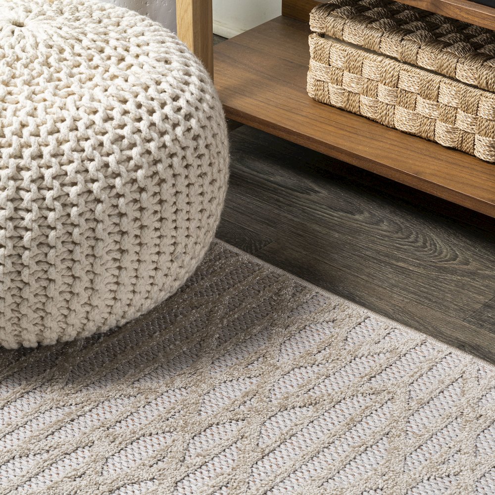 Ararat High-Low Pile Moroccan Diamond Modern Indoor/Outdoor Area Rug. Picture 11