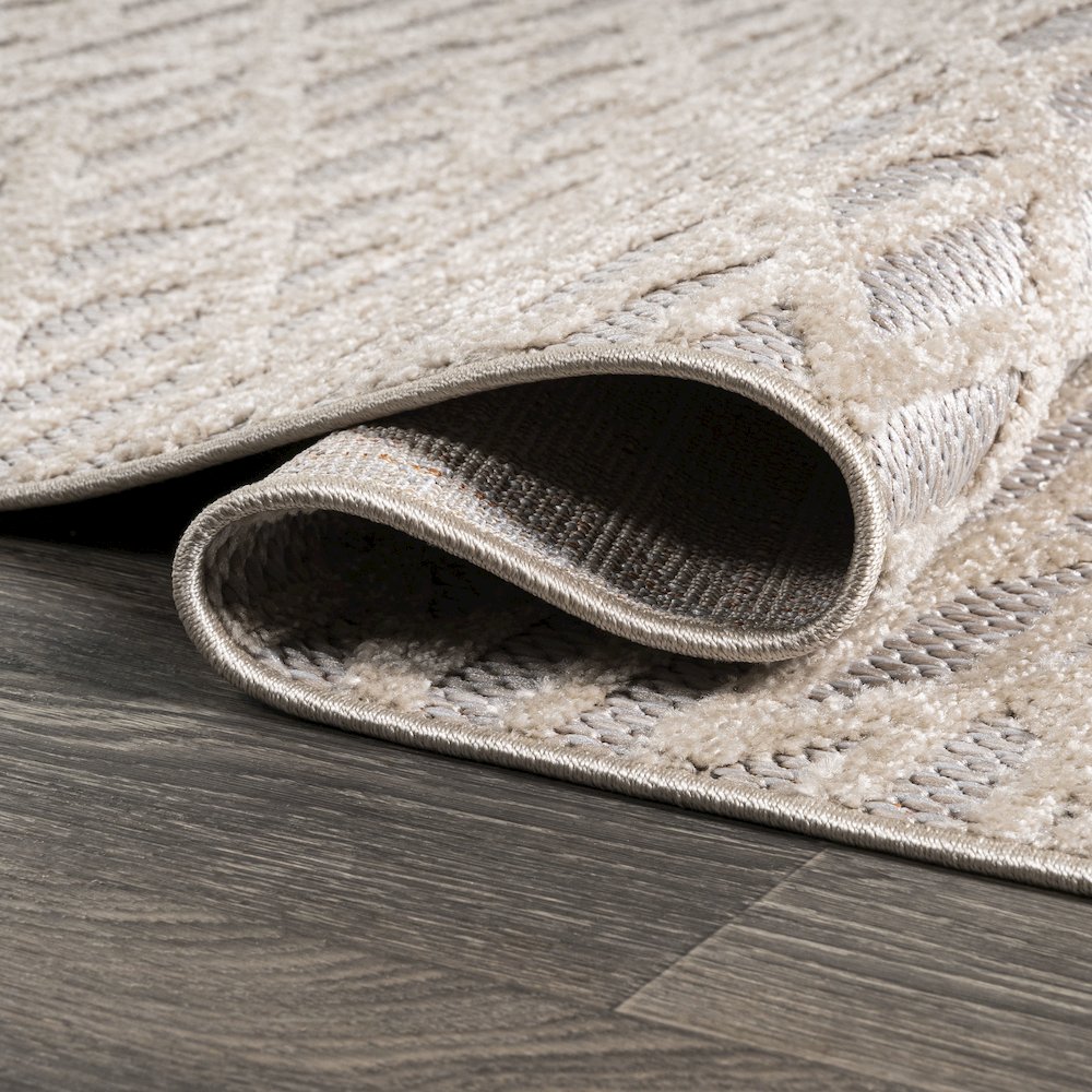 Ararat High-Low Pile Moroccan Diamond Modern Indoor/Outdoor Area Rug. Picture 14