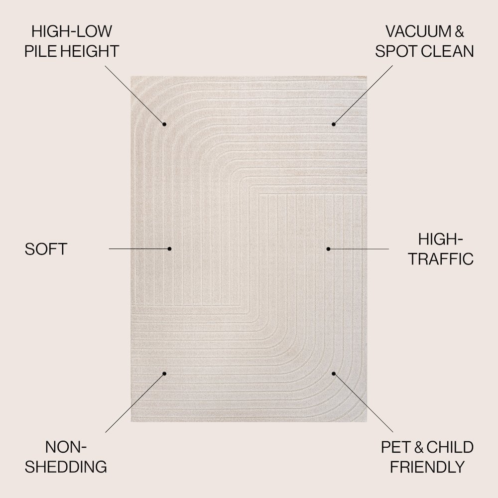 Odense High-Low Minimalist Angle GeometricIndoor/Outdoor  Rug. Picture 3