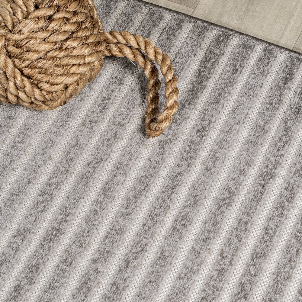 Aarhus Minimalist Scandi Striped Area Rug. Picture 7