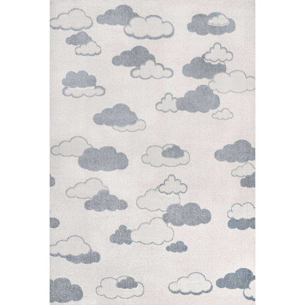 Hedwig High-Low Scandi Ivory/Blue 8 ft. x 10 ft. Indoor/Outdoor Area Rug. Picture 1