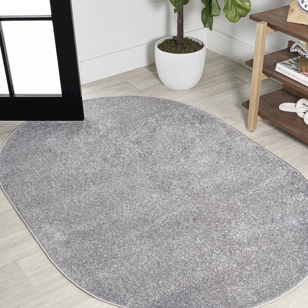 Haze Solid Low Pile Area Rug Gray. Picture 10