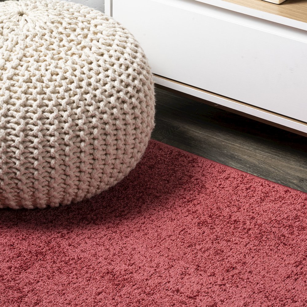 Haze Solid Low Pile Area Rug Red. Picture 8