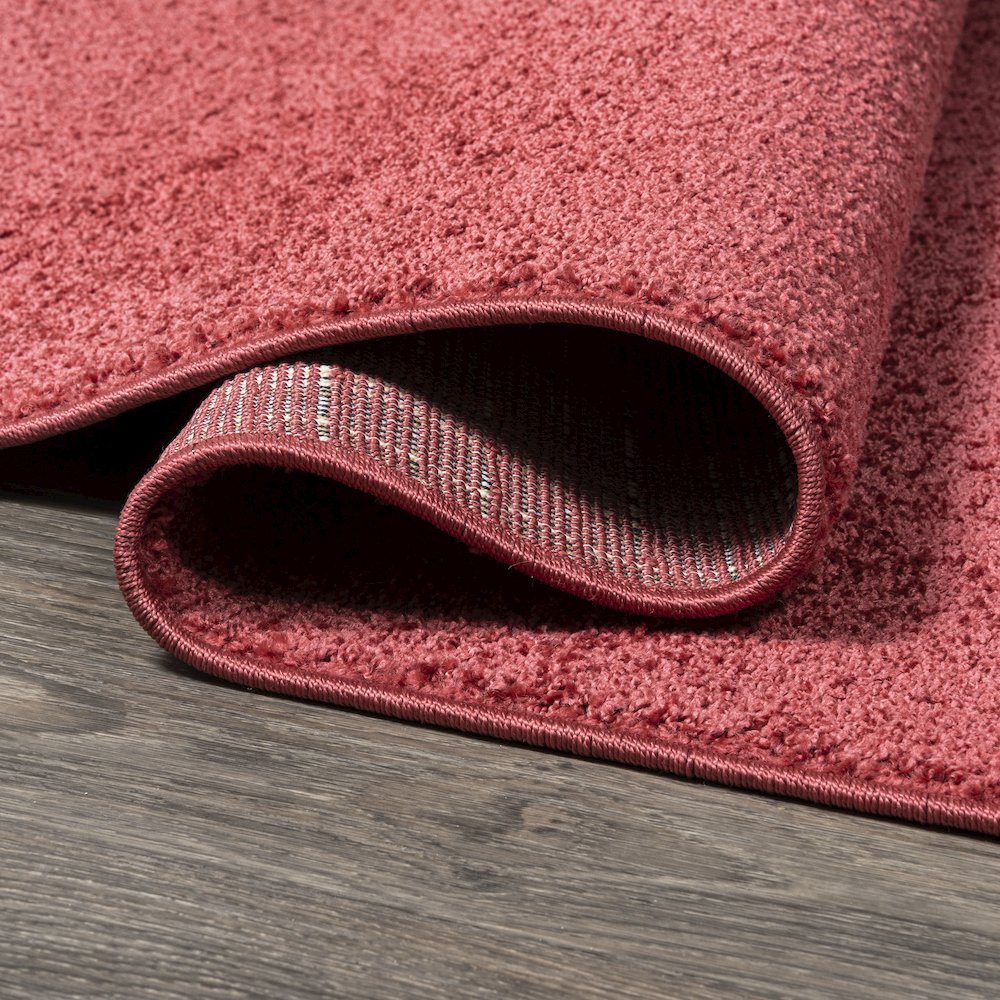 Haze Solid Low Pile Area Rug Red. Picture 11