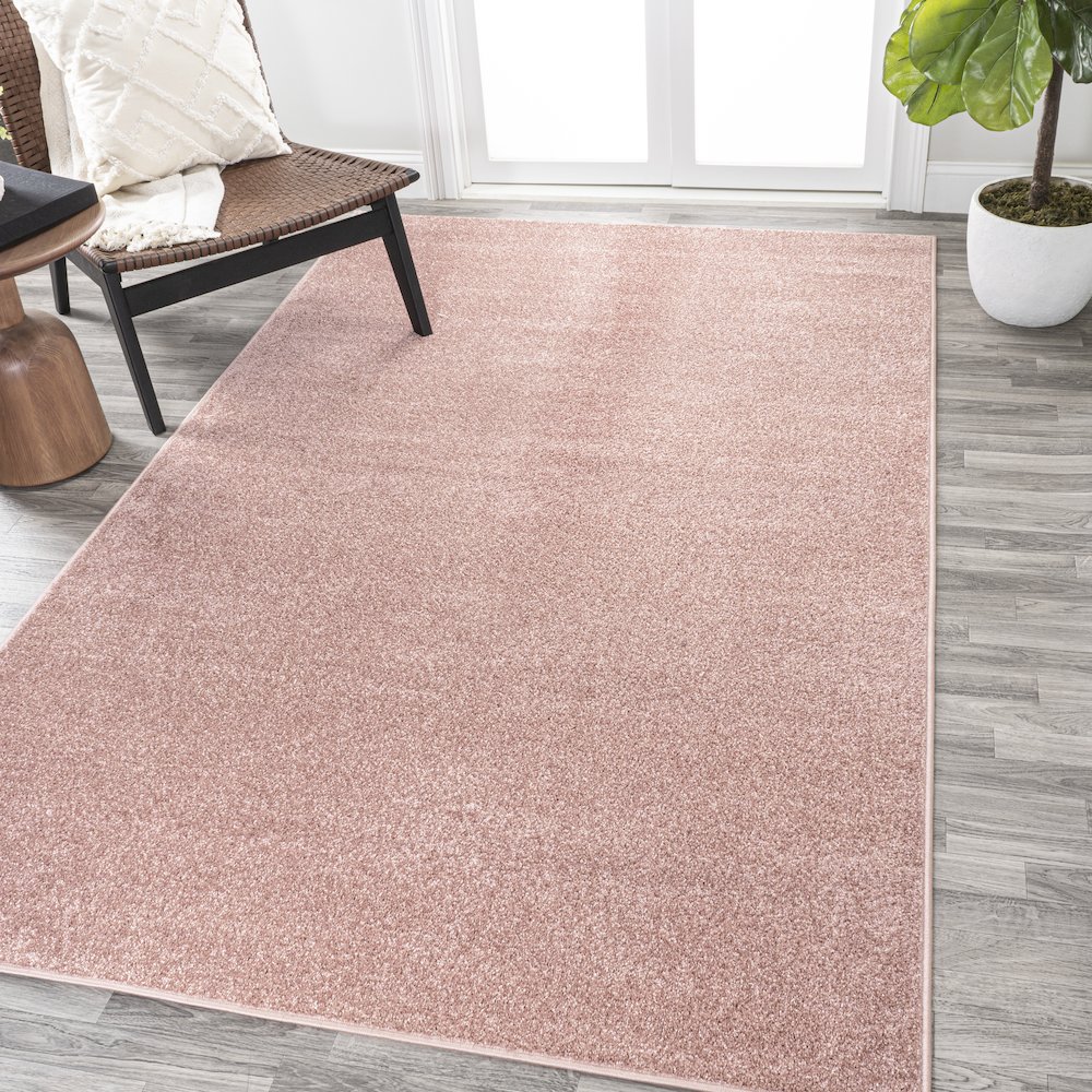 Haze Solid Low Pile Area Rug Pink. Picture 2