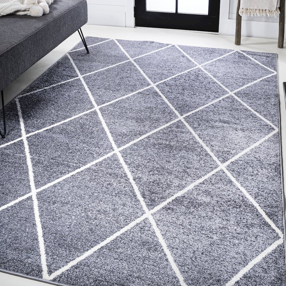 Cole Minimalist Diamond Trellis Area Rug. Picture 15