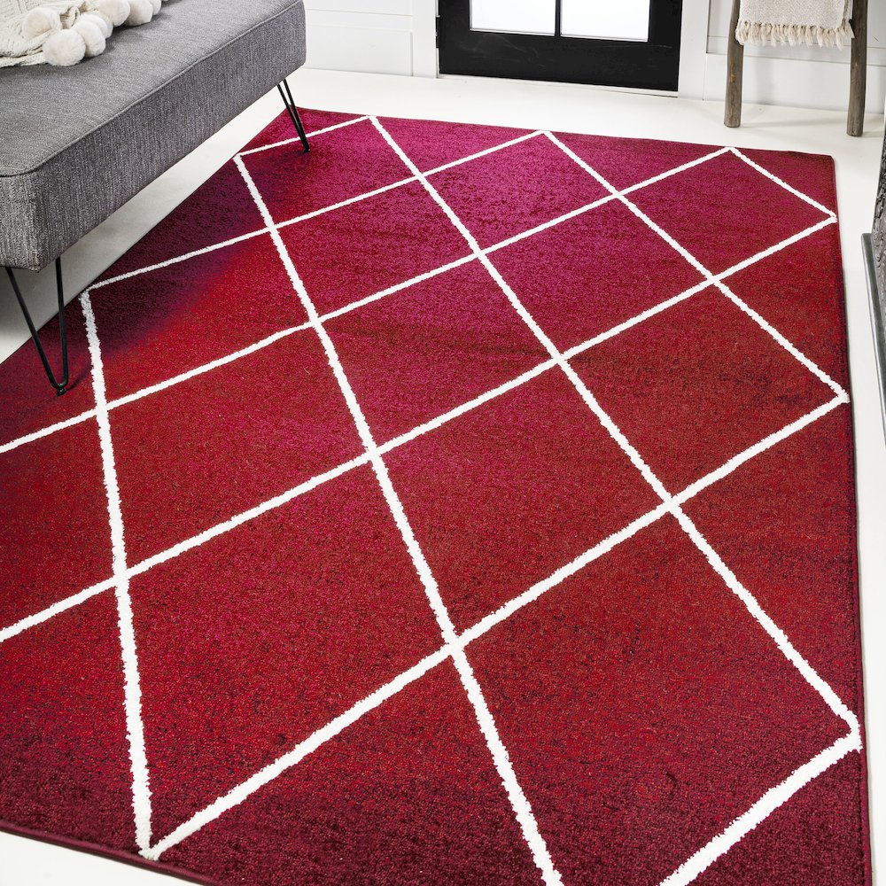 Cole Minimalist Diamond Trellis Area Rug. Picture 15