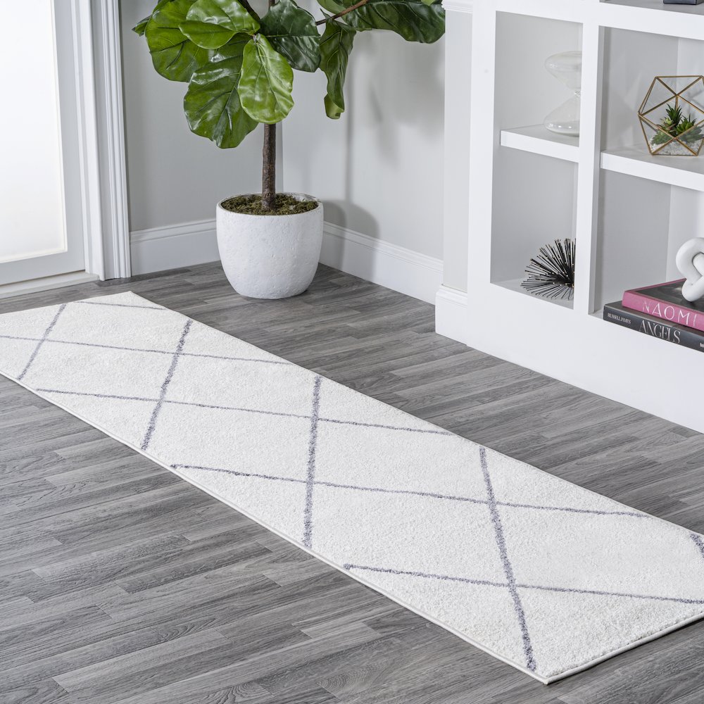 Cole Minimalist Diamond Trellis Area Rug. Picture 10