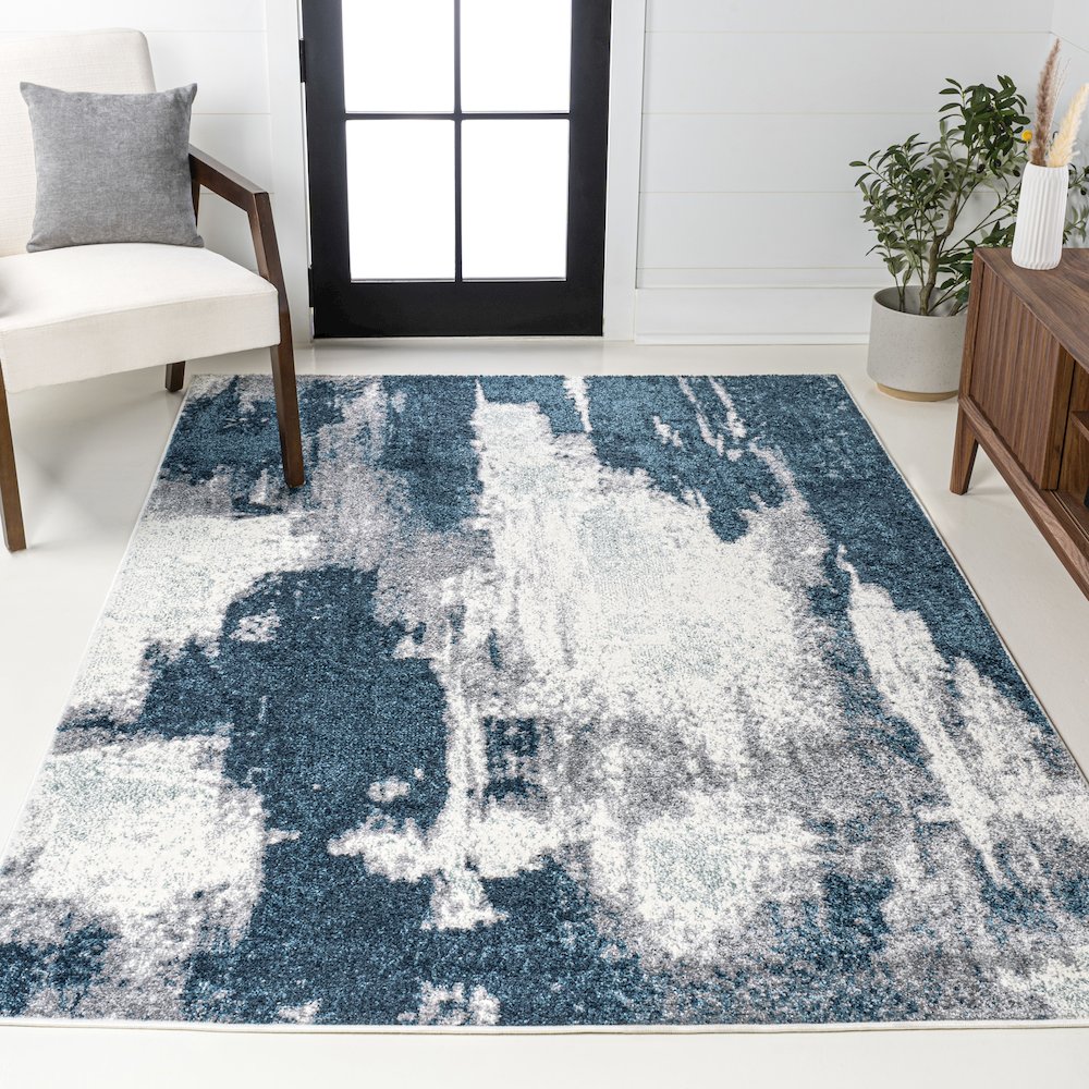 Zoe Contemporary Bohemian Abstract Marble Area Rug. Picture 5