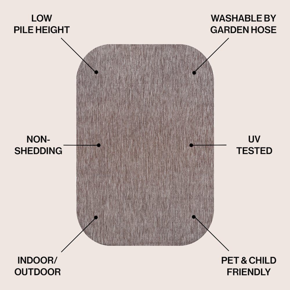 Miles Modern Minimalist Radius Corner SolidIndoor/Outdoor Shaped  Rug. Picture 2