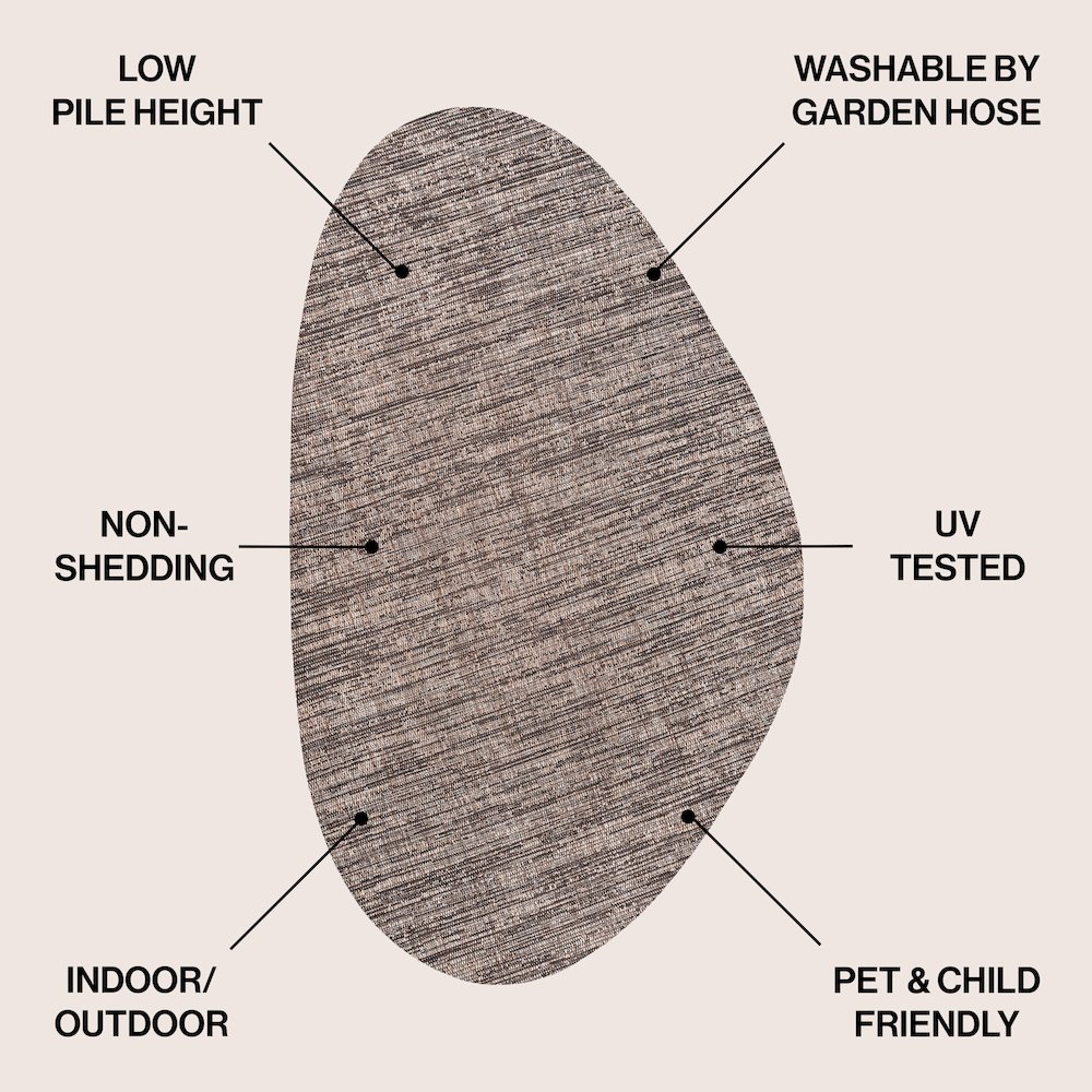 Callan Modern Rustic Abstract Natural/Indoor/Outdoor Shaped  Rug. Picture 2