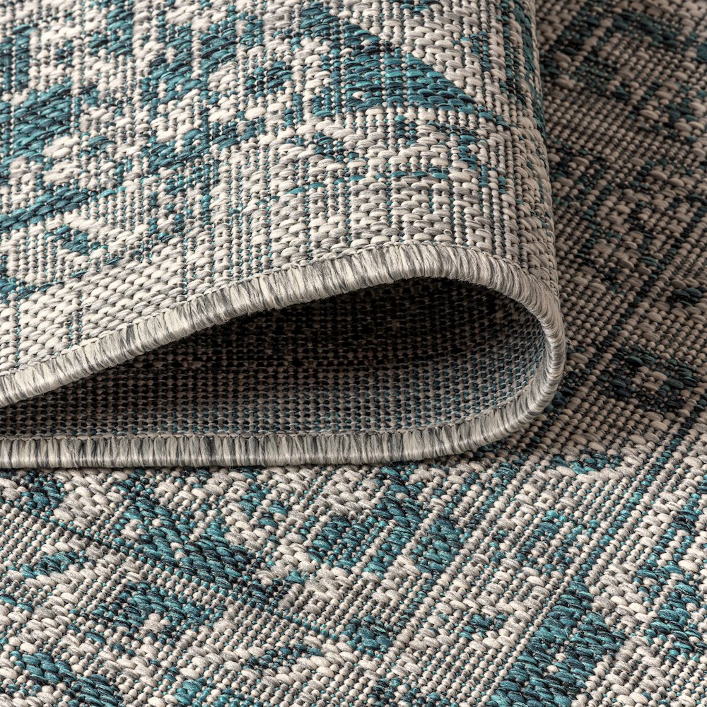 Rozetta Boho Medallion Textured Weave Indoor/Outdoor Area Rug. Picture 6