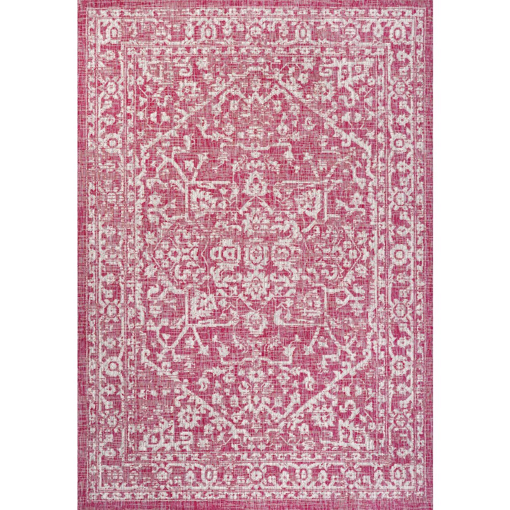Malta Bohemian Medallion Textured Weave Indoor/Outdoor Area Rug. Picture 1