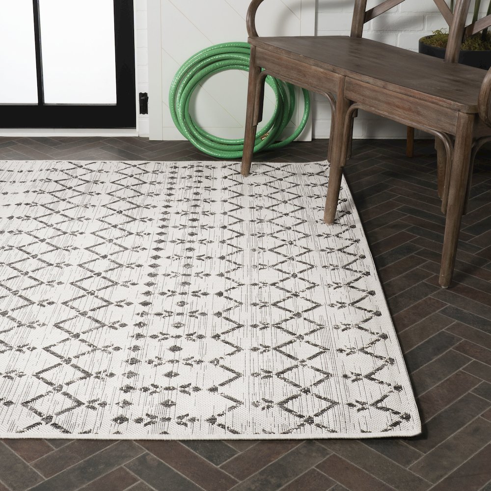 Ourika Moroccan Geometric Textured Weave Indoor/Outdoor Area Rug. Picture 7