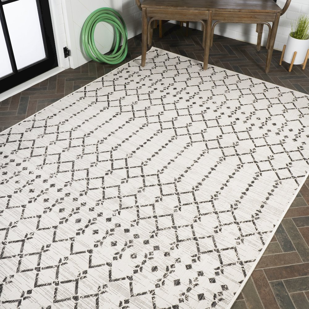 Ourika Moroccan Geometric Textured Weave Indoor/Outdoor Area Rug. Picture 8