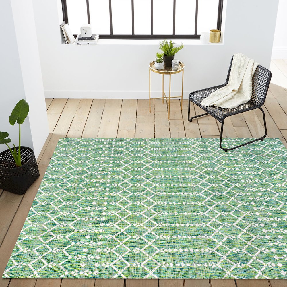Ourika Moroccan Geometric Textured Weave Indoor/Outdoor Area Rug. Picture 14
