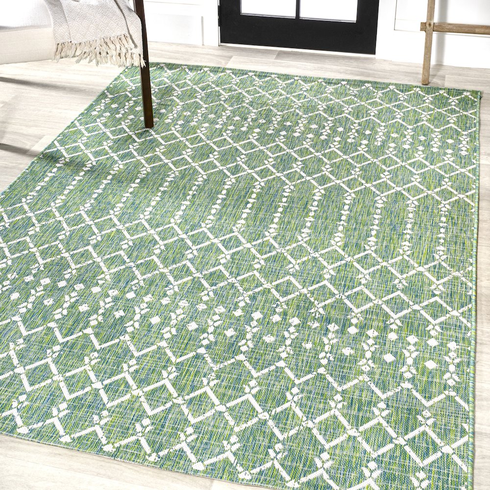 Ourika Moroccan Geometric Textured Weave Indoor/Outdoor Area Rug. Picture 2