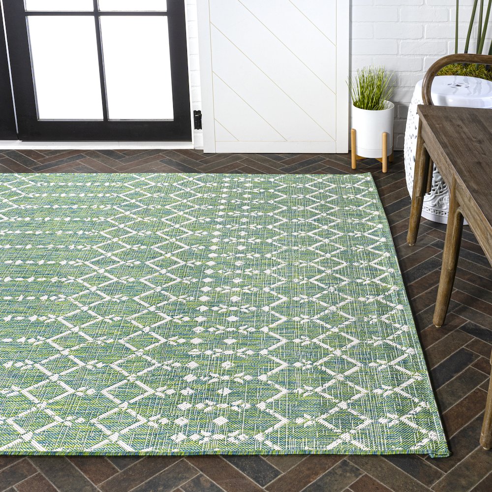 Ourika Moroccan Geometric Textured Weave Indoor/Outdoor Area Rug. Picture 7