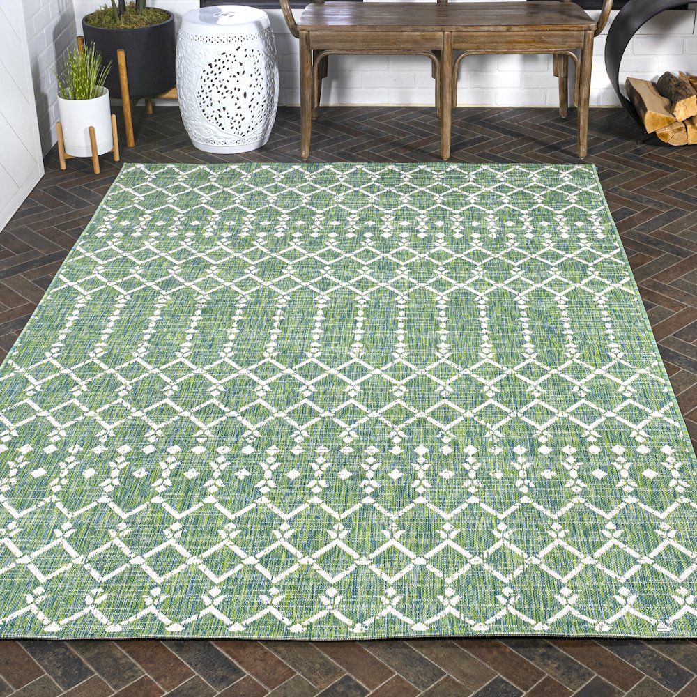 Ourika Moroccan Geometric Textured Weave Indoor/Outdoor Area Rug. Picture 8