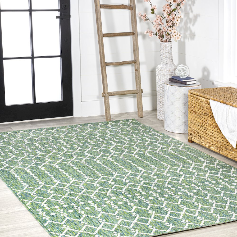 Ourika Moroccan Geometric Textured Weave Indoor/Outdoor Area Rug. Picture 5