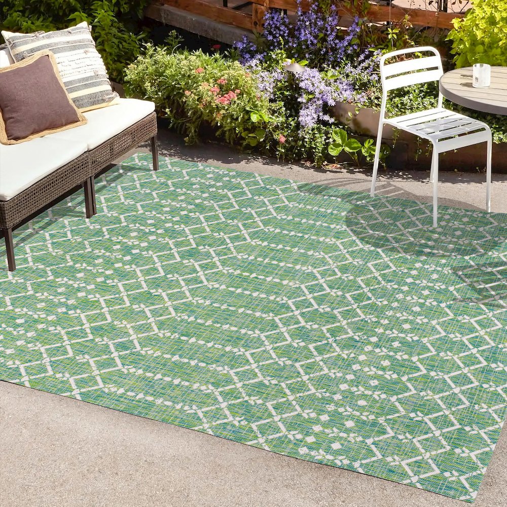 Ourika Moroccan Geometric Textured Weave Indoor/Outdoor Area Rug. Picture 6