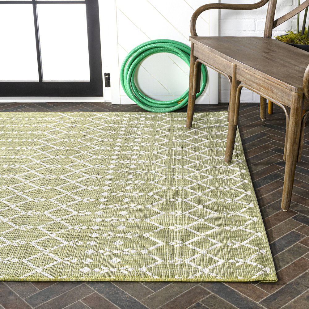 Ourika Moroccan Geometric Textured Weave Indoor/Outdoor Area Rug. Picture 7