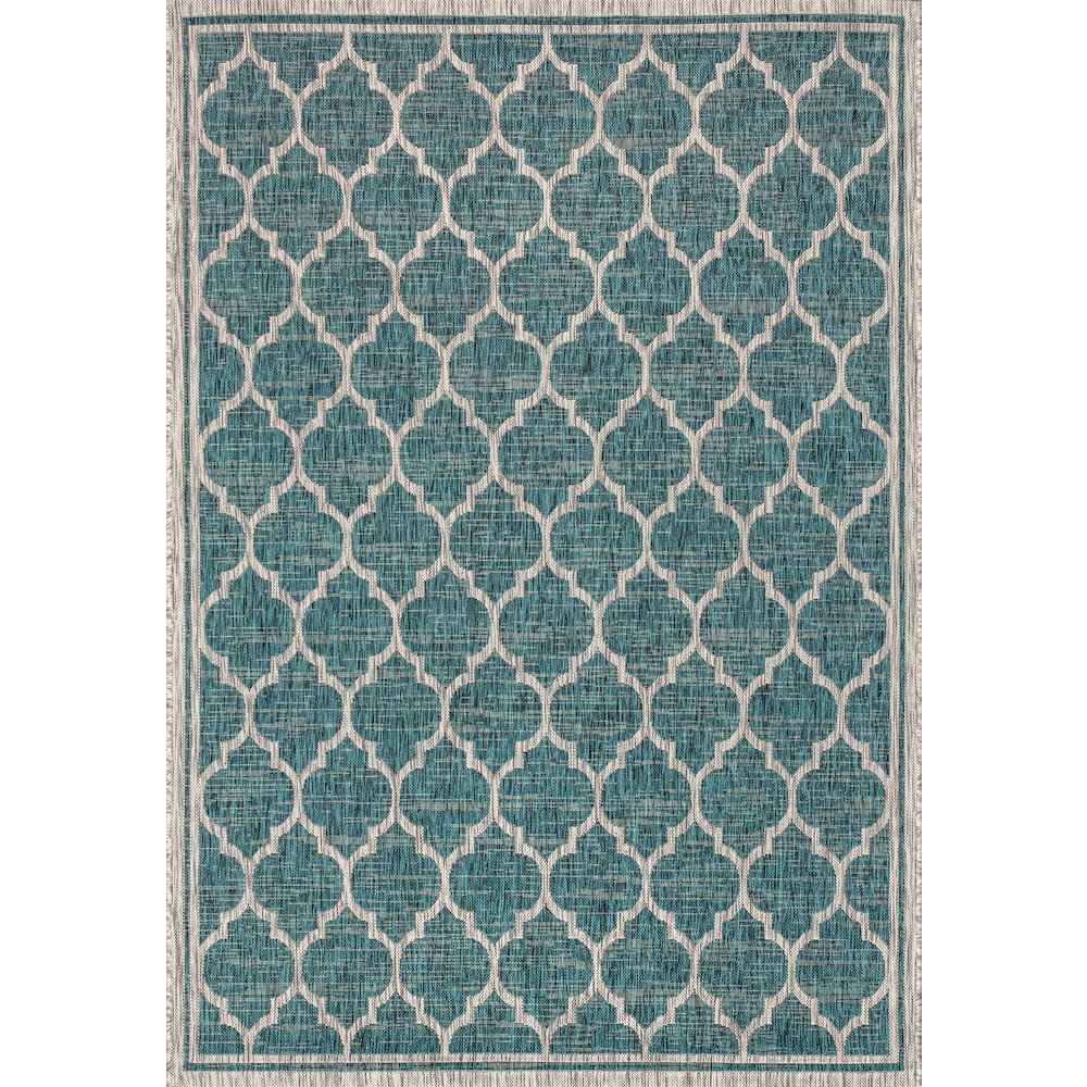 Trebol Moroccan Trellis Textured Weave Indoor/Outdoor Area Rug. Picture 1