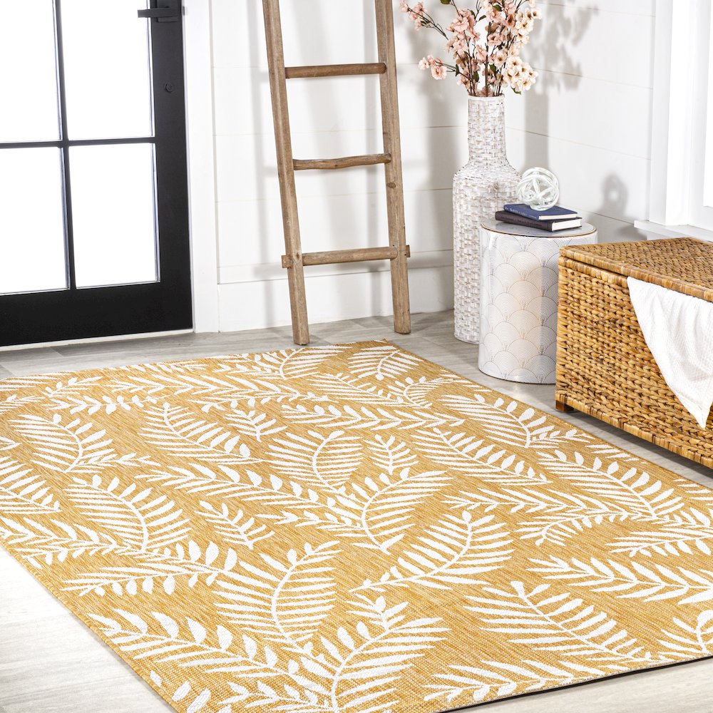 Nevis Palm Frond Indoor/Outdoor Area Rug. Picture 5
