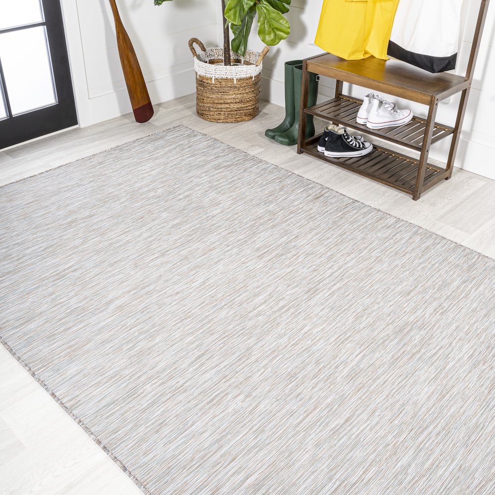Ethan Modern Flatweave Solid Area Rug. Picture 4