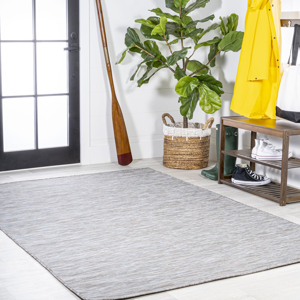 Ethan Modern Flatweave Solid Area Rug. Picture 5