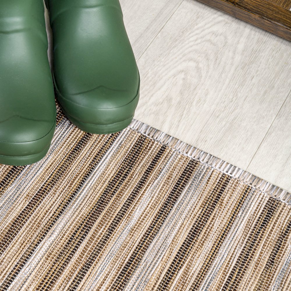 Finn Modern Farmhouse Pinstripe Area Rug. Picture 4