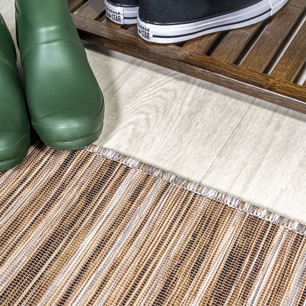 Finn Modern Farmhouse Pinstripe Area Rug. Picture 4