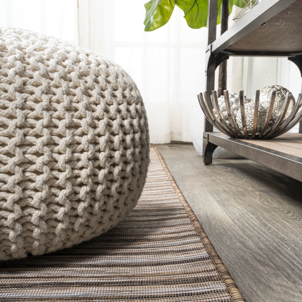 Finn Modern Farmhouse Pinstripe Area Rug. Picture 7