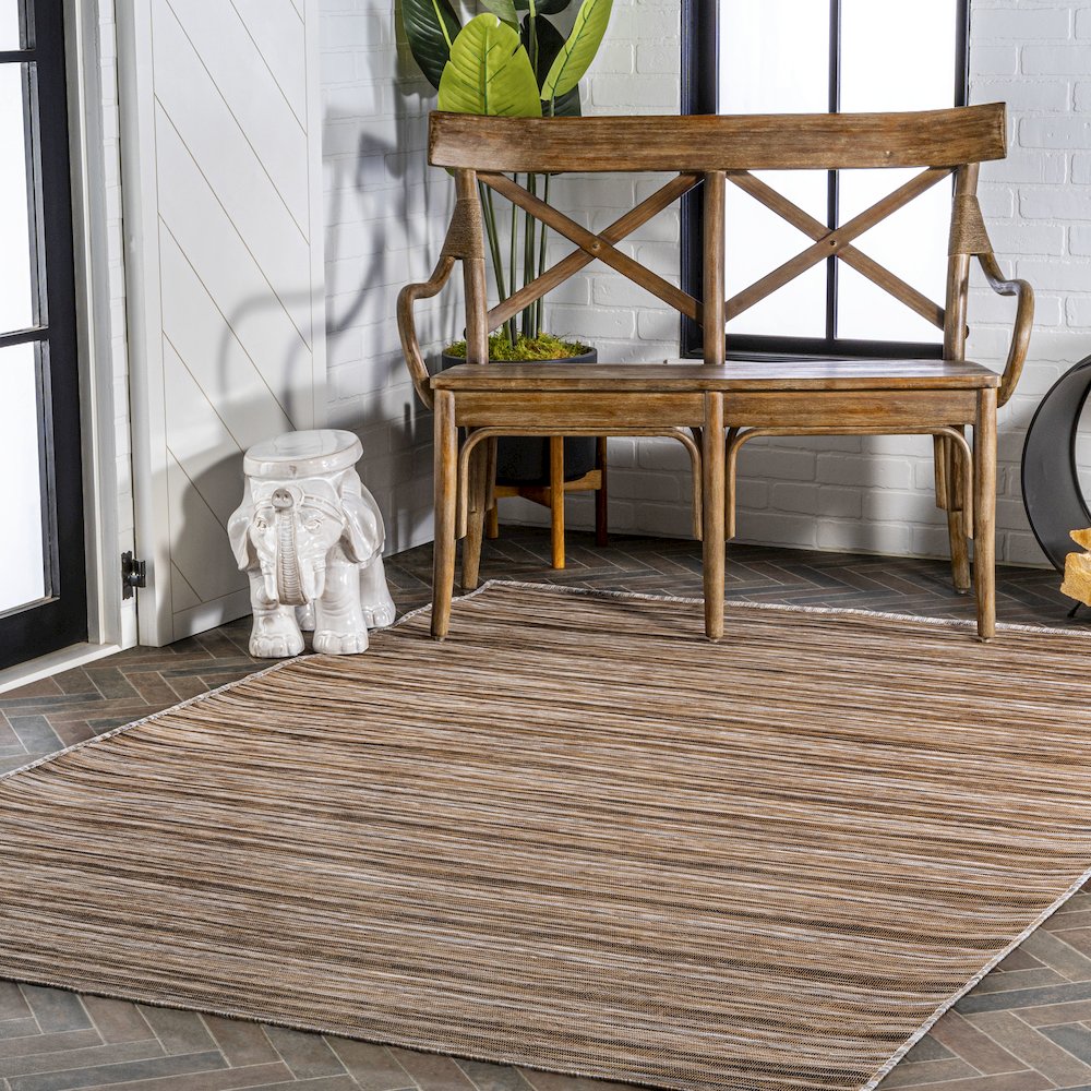 Finn Modern Farmhouse Pinstripe Area Rug. Picture 10