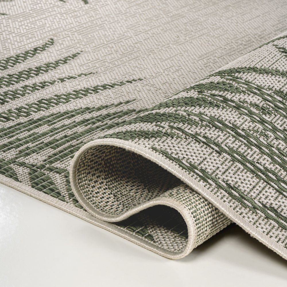 Isla Coastal Cottage Palm Frond Border Indoor/Outdoor Area Rug. Picture 4
