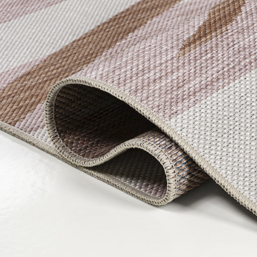 and Palm Leaf Navy/Cream 2 ft. x 8 ft. Indoor/Outdoor Runner Rug. Picture 5