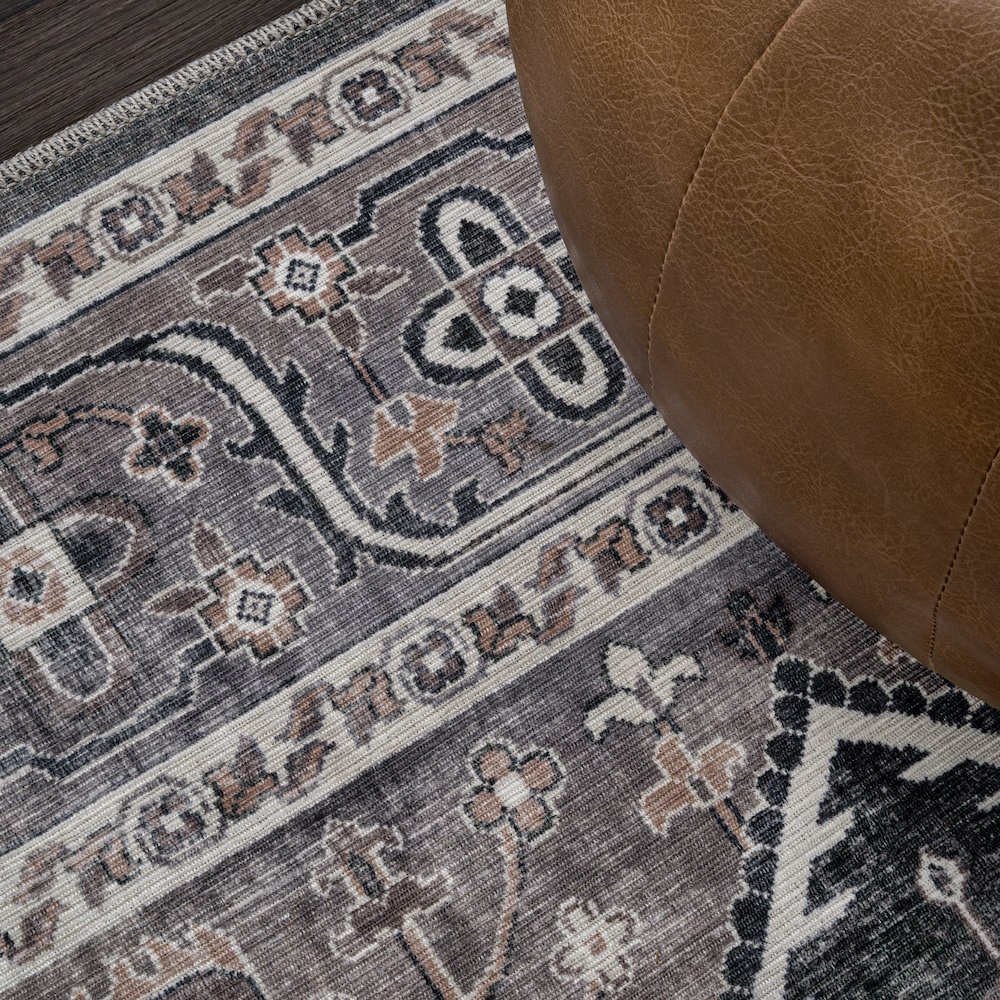 Alacati Ogee Medallion Machine-Washable Area Rug. Picture 4