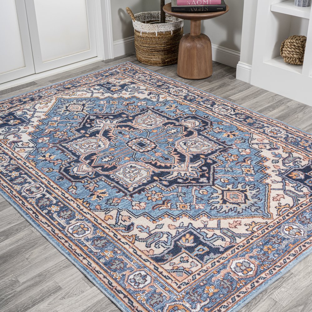 Cirali Ornate Large Medallion Machine-Washable Area Rug. Picture 2