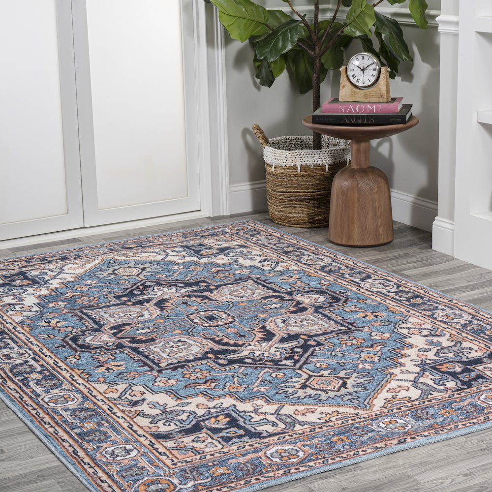 Cirali Ornate Large Medallion Machine-Washable Area Rug. Picture 3