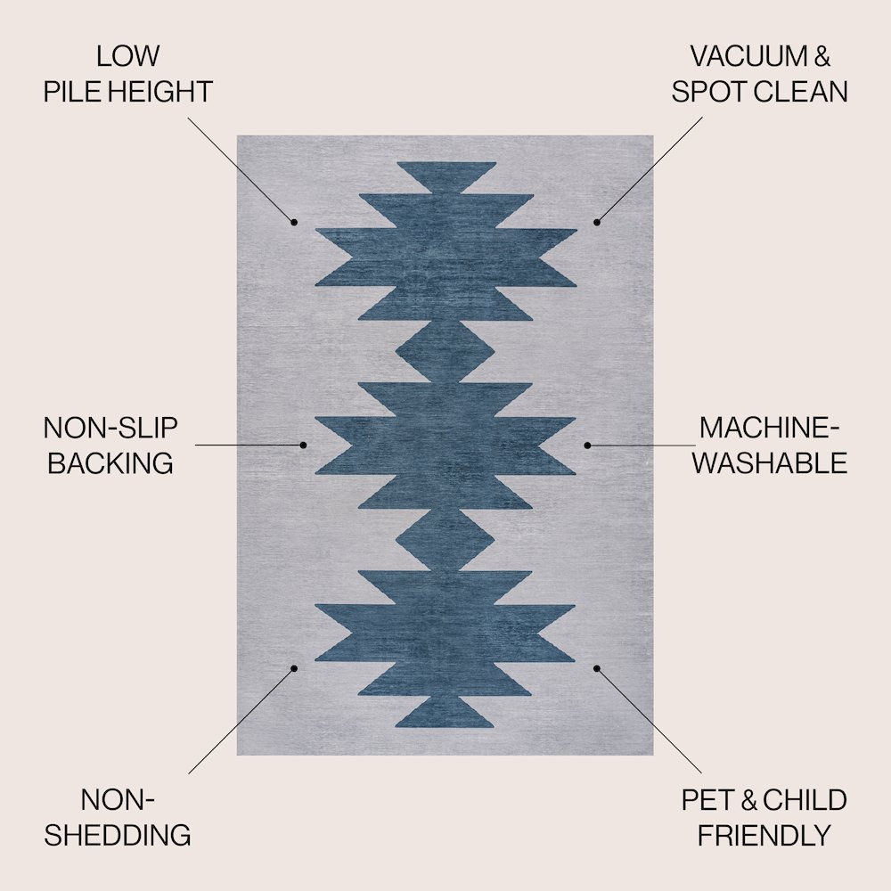 Chayton Minimalist Geometric Machine-Washable Area Rug. Picture 2