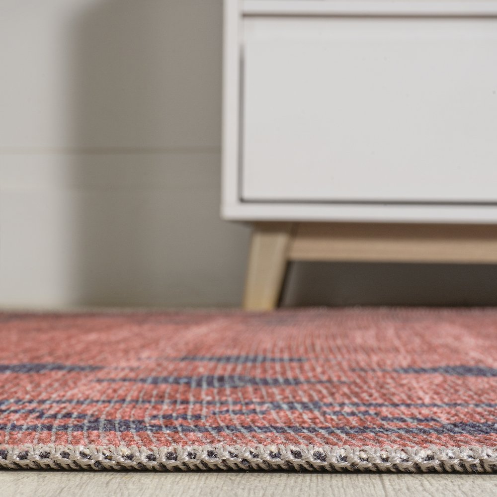 Korsa Geometric Medallion Machine Washable Area Rug. Picture 14