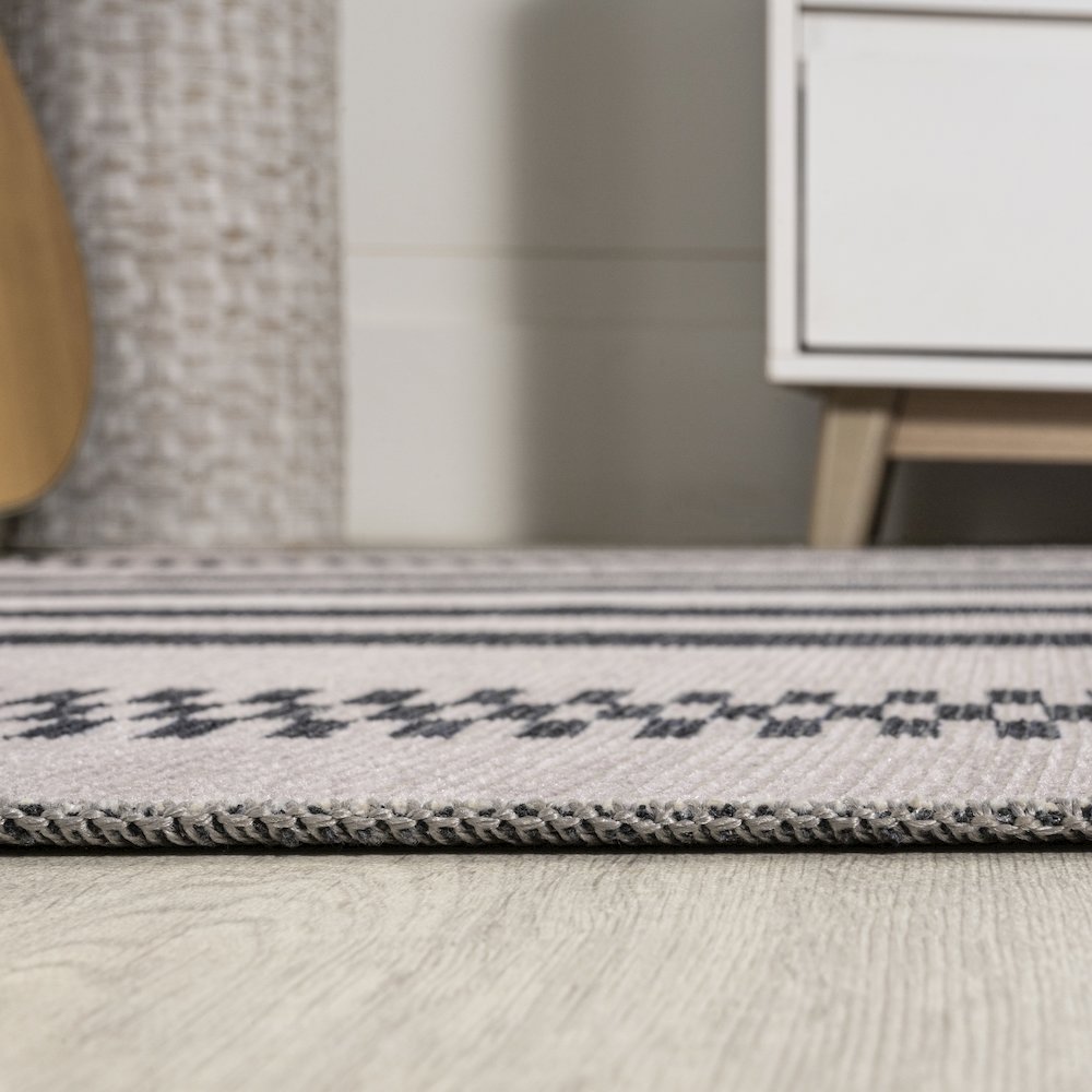 Vichy Geometric Striped Machine Washable Area Rug. Picture 14