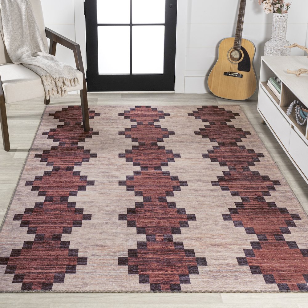 Timantii Modern Trellis Kilim Area Rug. Picture 4