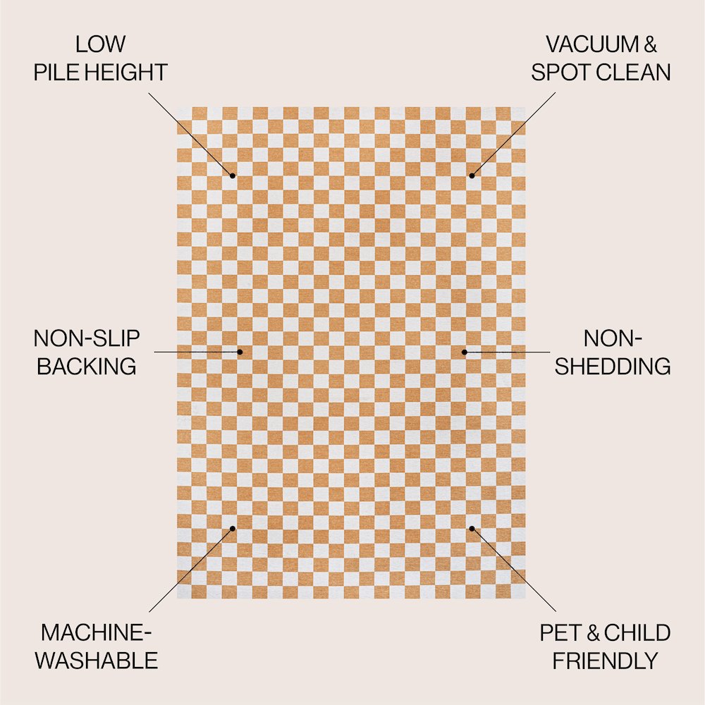 Ainsley Modern Cottage Checkerboard Washable Area Rug. Picture 2