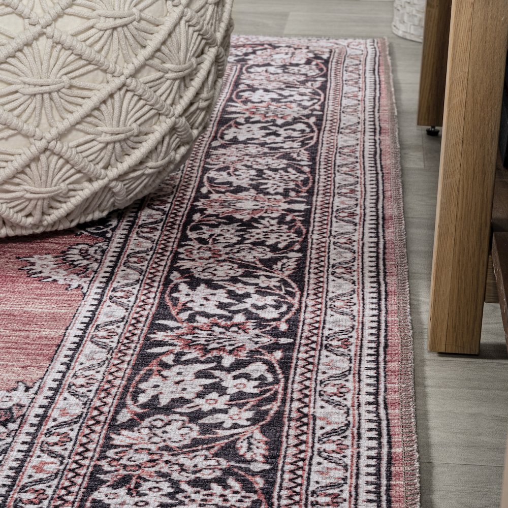 Bausch Bohemian Distressed Chenille Machine-Washable Runner Rug. Picture 3