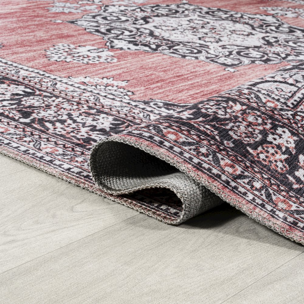 Bausch Bohemian Distressed Chenille Machine-Washable Runner Rug. Picture 4