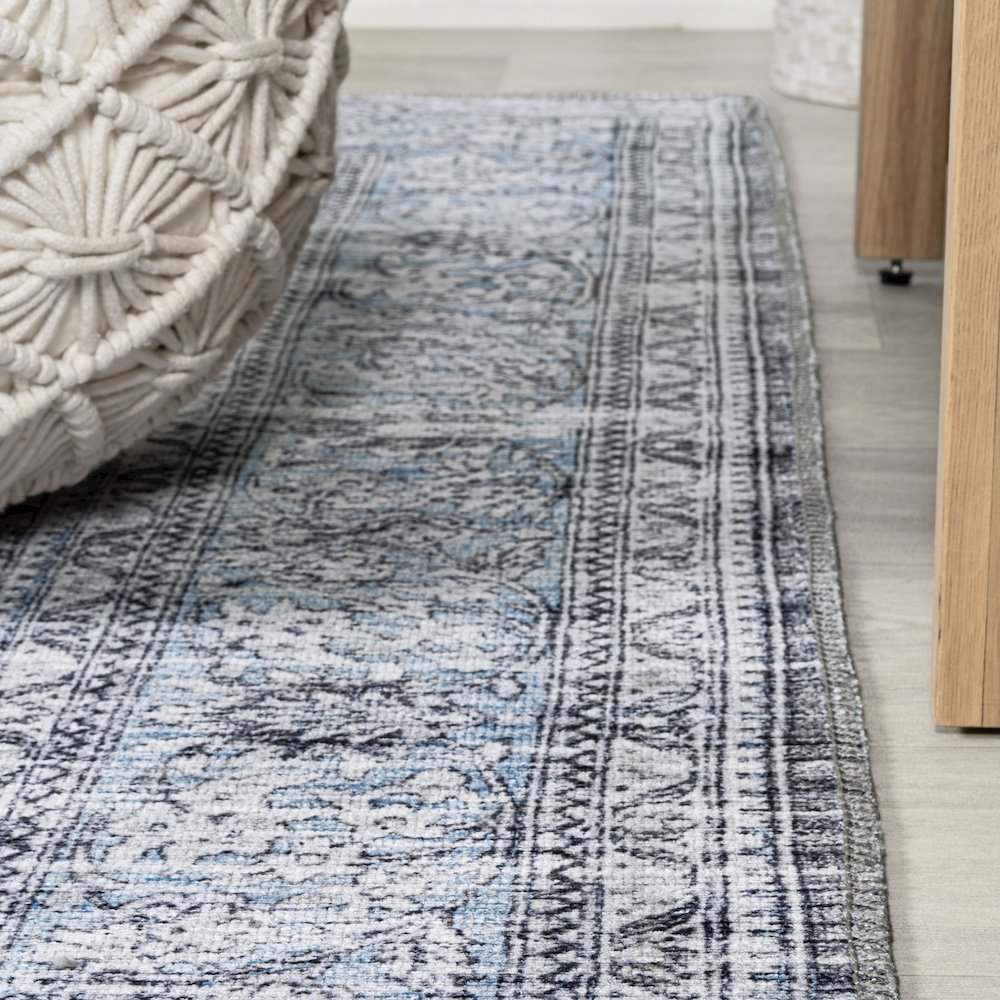 Bausch Bohemian Distressed Chenille Machine-Washable Runner Rug. Picture 3